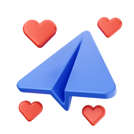 Enviando mensagem de amor  3D Icon