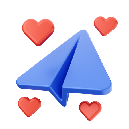 Enviando mensajes de texto de amor  3D Icon