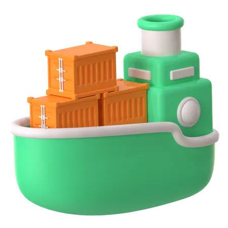 Envío de barcos  3D Icon