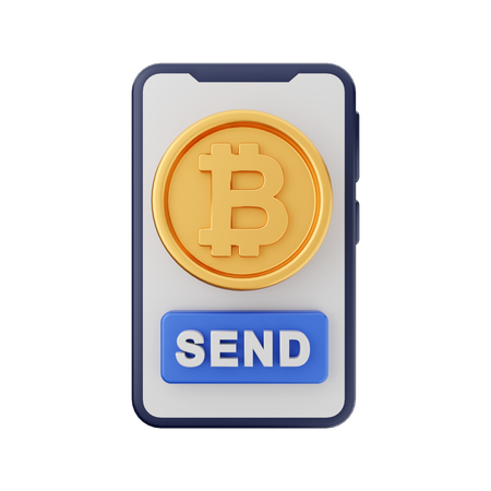 Envio de bitcoin on-line  3D Icon