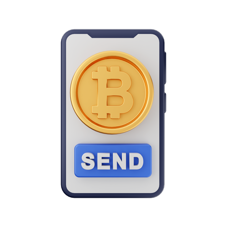 Envío de bitcoins en línea  3D Icon