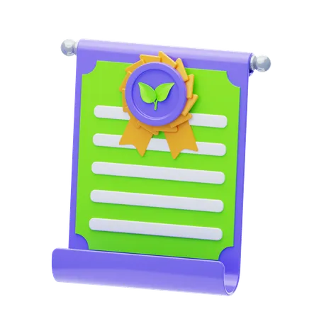 Environmental Certificate  3D Icon