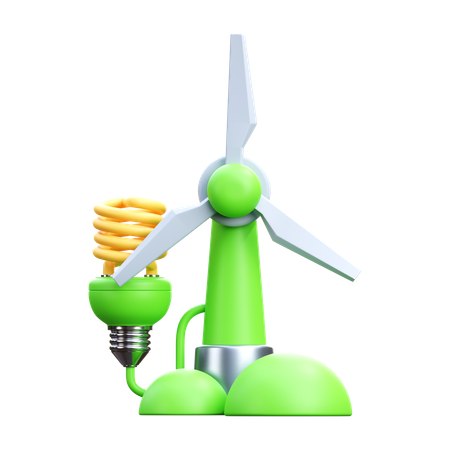 Électricité éolienne  3D Icon