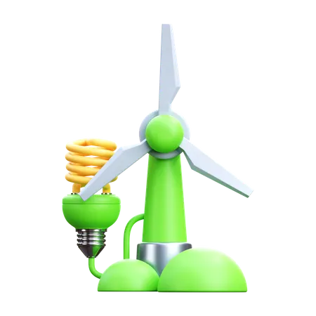 Électricité éolienne  3D Icon