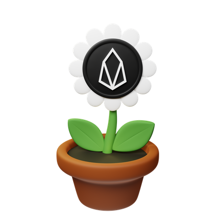 Eos Crypto Plant Pot  3D Icon