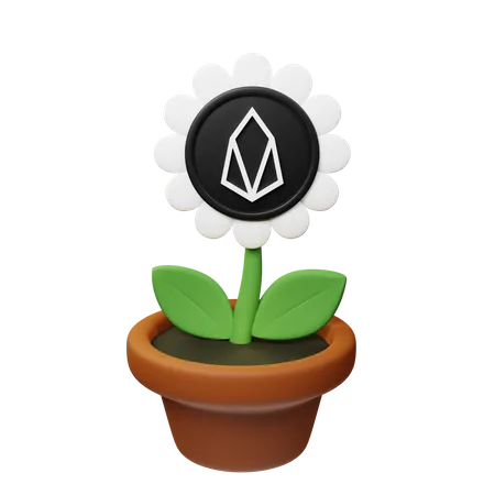 Eos Crypto Plant Pot  3D Icon