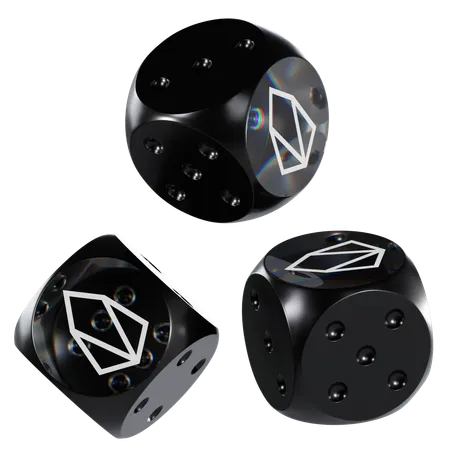 Eos Glass Dice Crypto  3D Icon