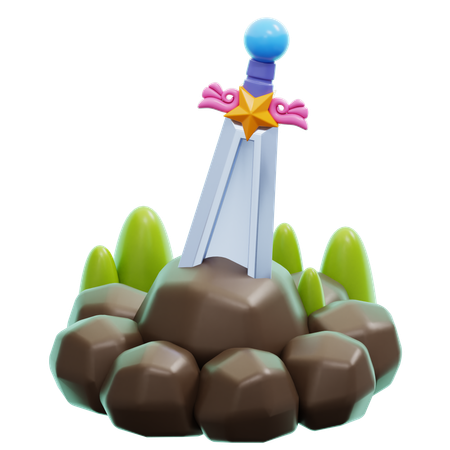 Épée sur le rocher  3D Icon