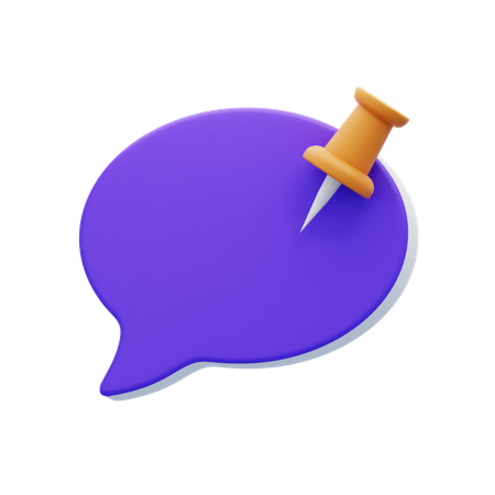 Bulle de discussion à épingle  3D Icon