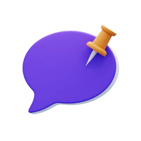 Bulle de discussion à épingle  3D Icon