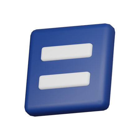 Equal  3D Icon