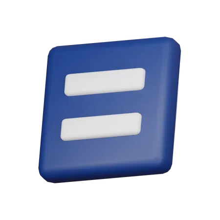 Equal  3D Icon