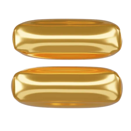 Equal Symbol 3 D Illustration In Golden Balloon Style 3D Icon
