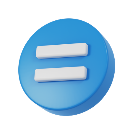 Equal Symbol 3D Icon