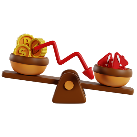 Equilibrar los riesgos y recompensas del mercado  3D Icon