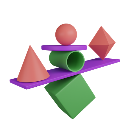 Equilibrio de formas geométricas  3D Icon