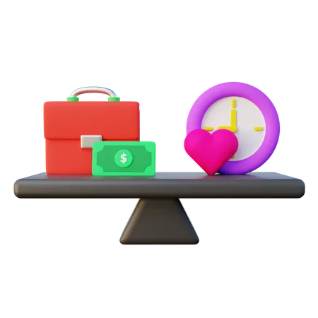 Equilibrio trabajo-vida  3D Icon