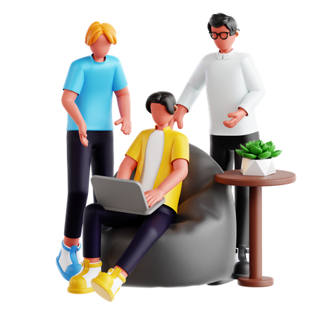 Équipe commerciale en discussion  3D Illustration