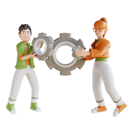 Equipe de negócios de gerenciamento e equipamento de configuração  3D Icon