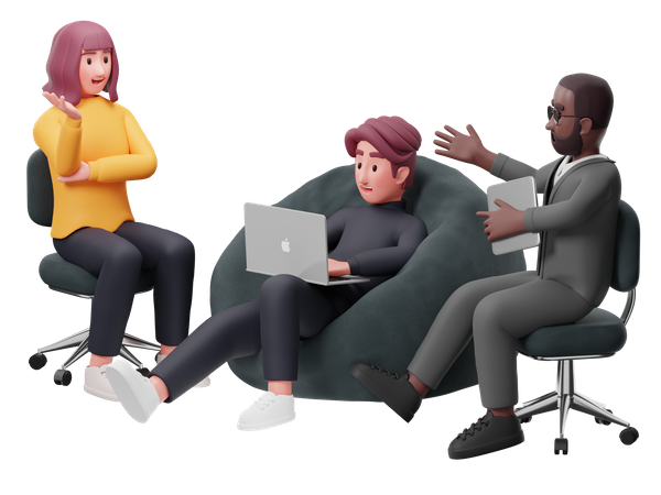 Equipe de negócios discutindo  3D Icon