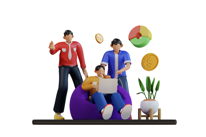 Equipe de negócios discutindo  3D Icon
