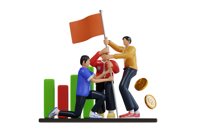 Equipe de negócios trabalhando em negócios  3D Icon