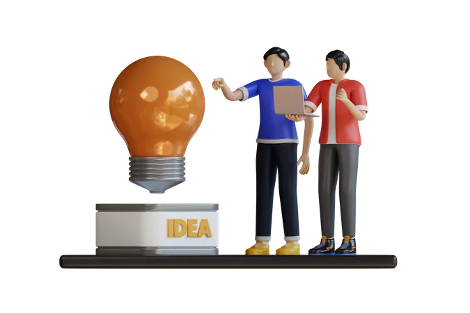 Equipe de negócios trabalhando na ideia  3D Illustration