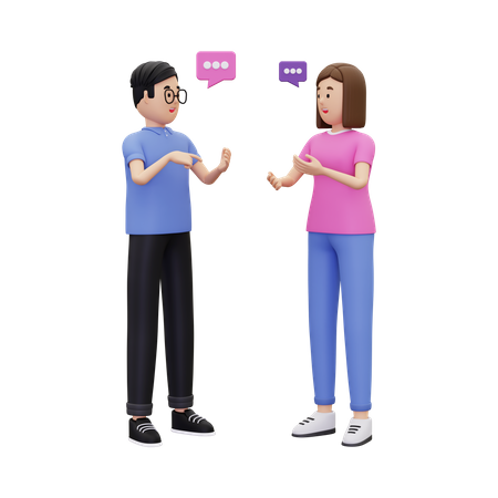 Equipe discutindo algo  3D Icon