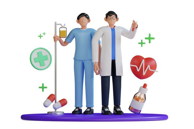 Equipe médica  3D Illustration