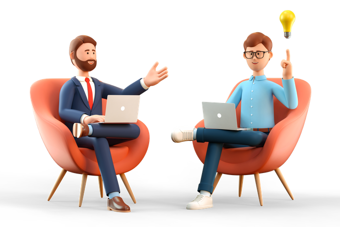 Equipe trabalhando em ideia inovadora  3D Icon