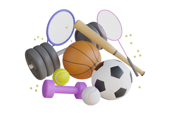 Équipement sportif  3D Illustration