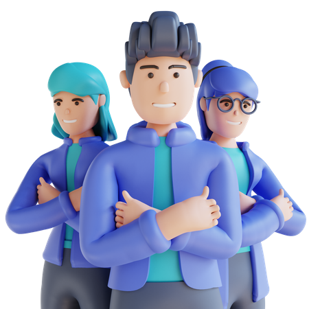 Equipo de empleados de negocios  3D Illustration