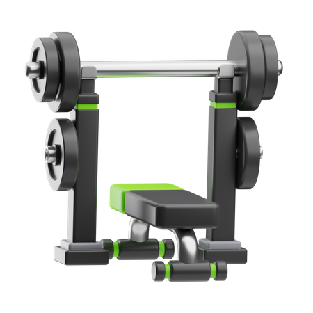 Press de banca con equipo de gimnasio  3D Icon