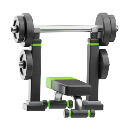 Press de banca con equipo de gimnasio  3D Icon