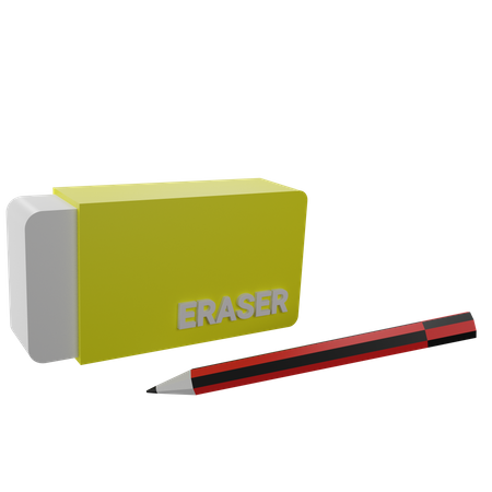 Eraser And Pencil  3D Icon