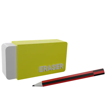 Eraser And Pencil  3D Icon