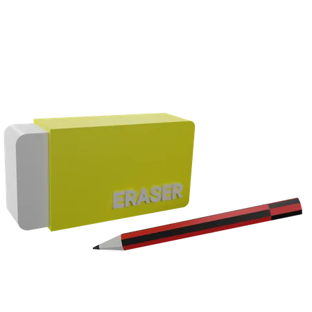 Eraser And Pencil 3D Icon