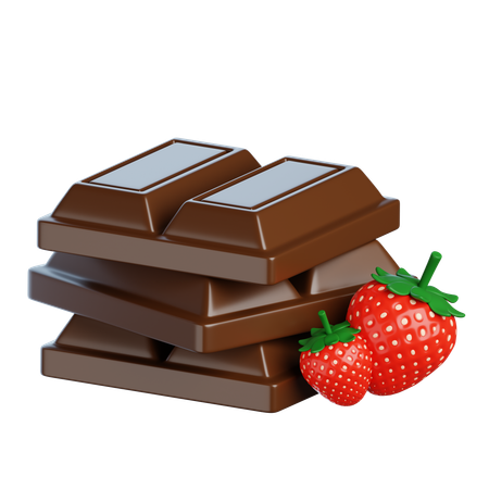 Erdbeere Schokolade  3D Icon
