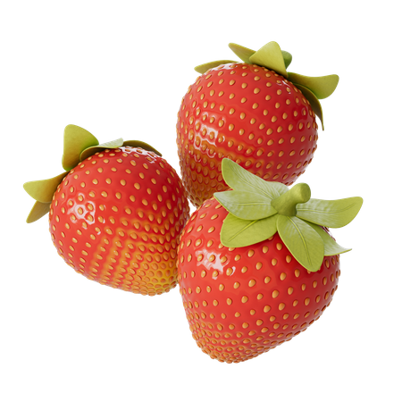 Erdbeeren  3D Illustration