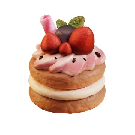 Erdbeerkuchen  3D Icon