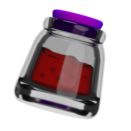 Flasche mit Erdbeermarmelade  3D Icon