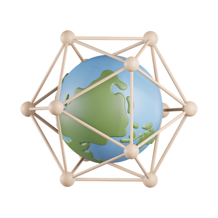 Erde globales Netzwerk  3D Icon