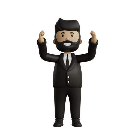 Erfolgreicher Geschäftsmann  3D Icon