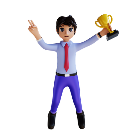 Erfolgreicher Geschäftsmann  3D Icon