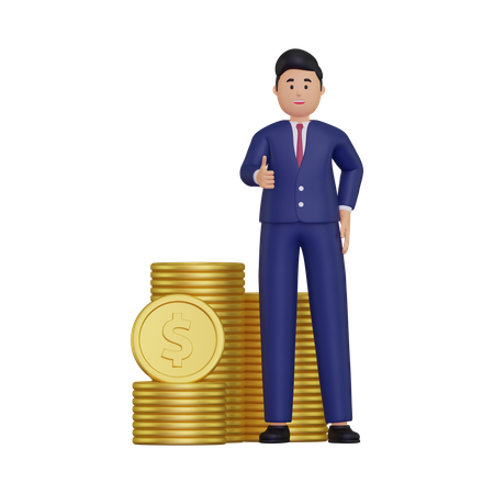 Erfolgreicher Investor  3D Illustration