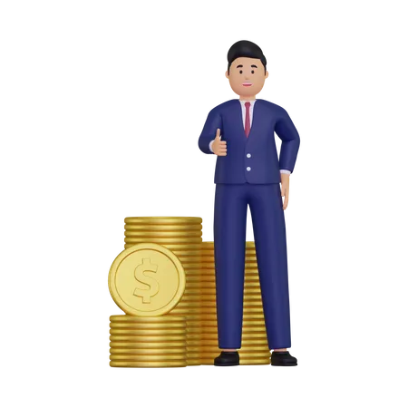 Erfolgreicher Investor  3D Illustration