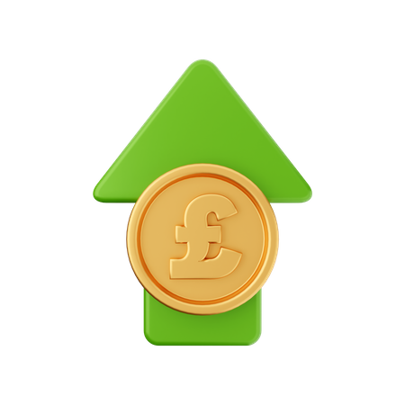 Pfund Sterling erhöhen  3D Icon