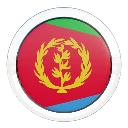 Eritrea Flag Glass  3D Illustration