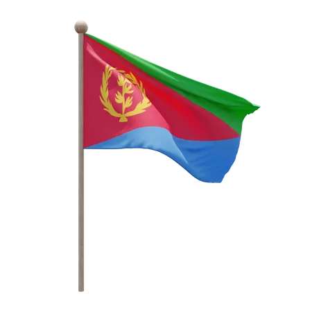 Eritrea Flagpole  3D Illustration