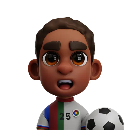 JOGADOR DA ERITREIA COM BOLA  3D Icon